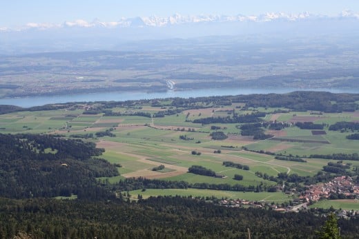 Chasseral, Switzerland - Panorama of 3 Lakes, Forest and Alp Mountains