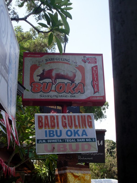 The famous Ibu Oka Babi Guling restaurant in Ubud