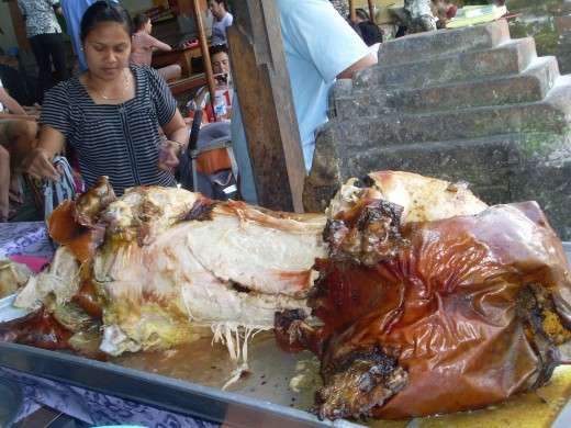 Delicious babi guling at Ibu Oka