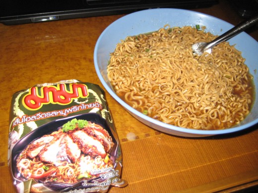 Whole wheat ramen noodle package sold in Thailand