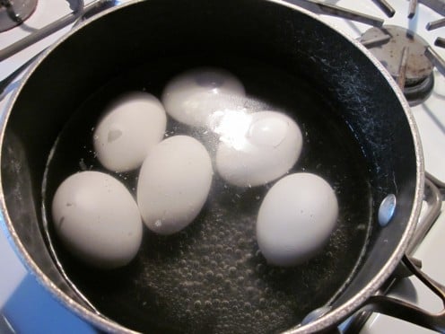 Boil the eggs for 17 minutes