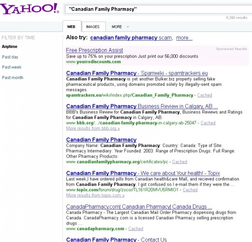 This what Yahoo thinks of "Canadian Family Pharmacy"