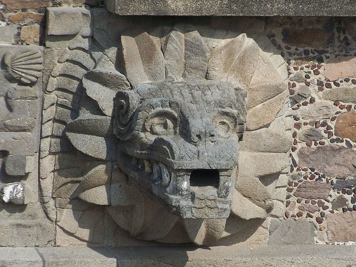 Quetzalcoatl as shown at Teotihuacan in Mexico