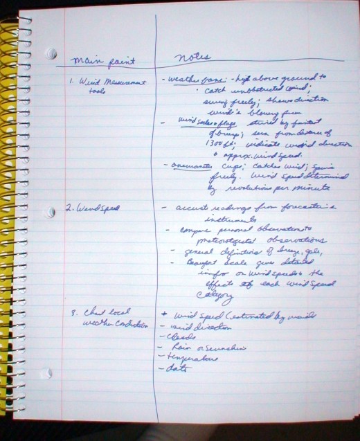 The Cornell Method of note-taking is one way to organize notees during lectures or reading sessions.