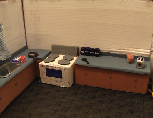 Kitchen Set from the claymation cartoon, "Charlie Butters: Floor Burgers."