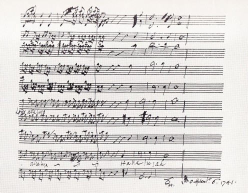 George Handel's original handwritten musical sheet for the "Messiah."