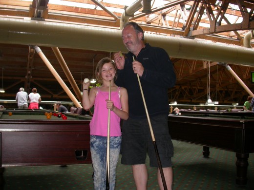 Chris and Lyndsey enjoying a game of pool.
