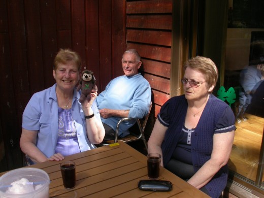 Mum, Dad and Aunt Catherine chilling in the garden.