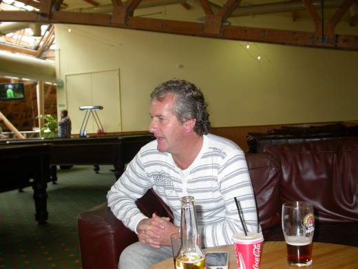 My brother David in the bar watching footie.