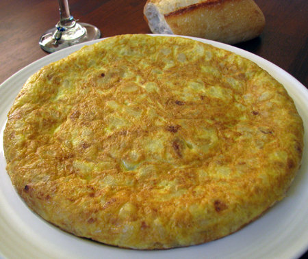 The finished  Spanish Omelette or Tortilla Espanola