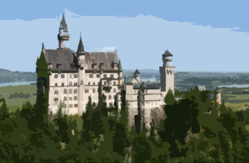 Council castle at the center of Victory City.