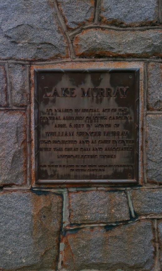 plaque commemorating construction of old dam