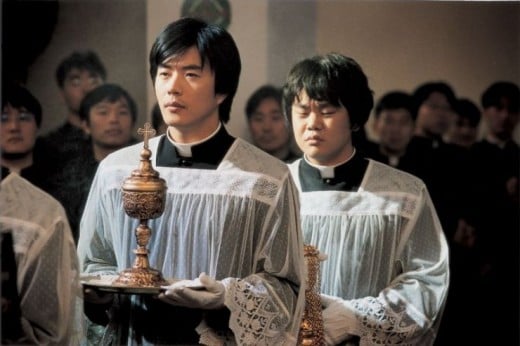 With fellow seminarian best friend played by Kwin in Kwon 