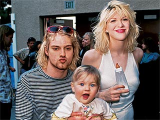 Be a grunge couple!  Kurt Cobain and Courtney Love with Frances 