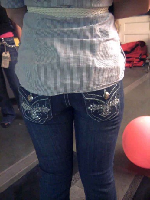 Katy Ott rocks a pair of Vault Denim Designer jeans at a jean party!!