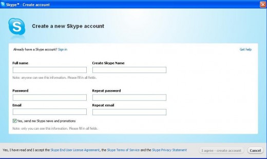 requirements for skype application