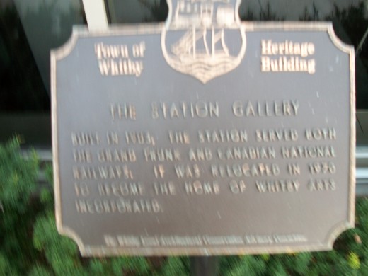 Historical plaque, Whitby Station Gallery