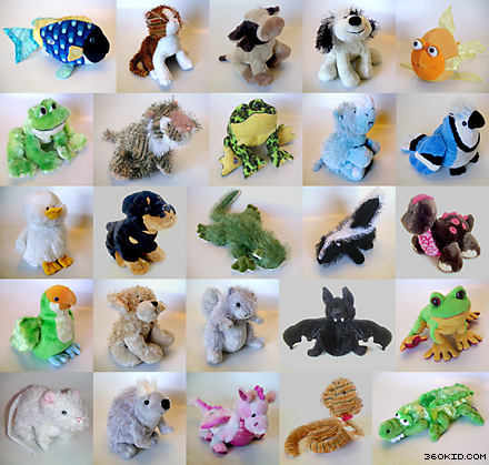 "Webkinz" plush animals.