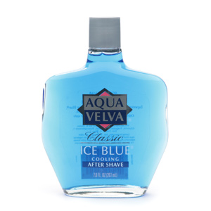 ICE BLUE AQUA VELVA MADE ME SMELL LIKE A MAN OF THE WORLD WHEN I FIRST LEARNED HOW TO SHAVE.