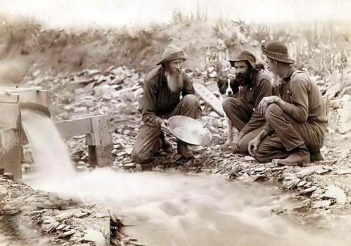 Miners Panning for Gold in the Dakota Territory "No Copyright Infringement Intended." 