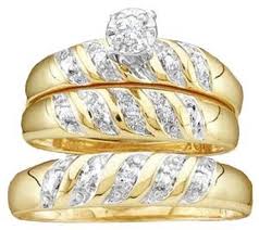 10k yellow gold & diamond wedding ring set