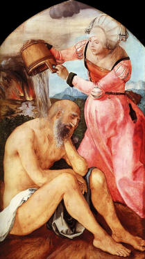 Job and His Wife Albrecht Durer 1504