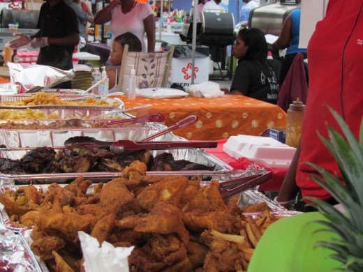 A spectrum of good food was for sale by various vendors. A barbecue cook off was also held. 