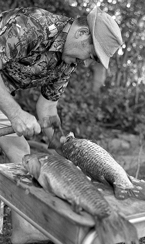 He loved to catch and eat carp from the lake