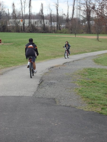 Riding bikes together is one way to have quality time with family.