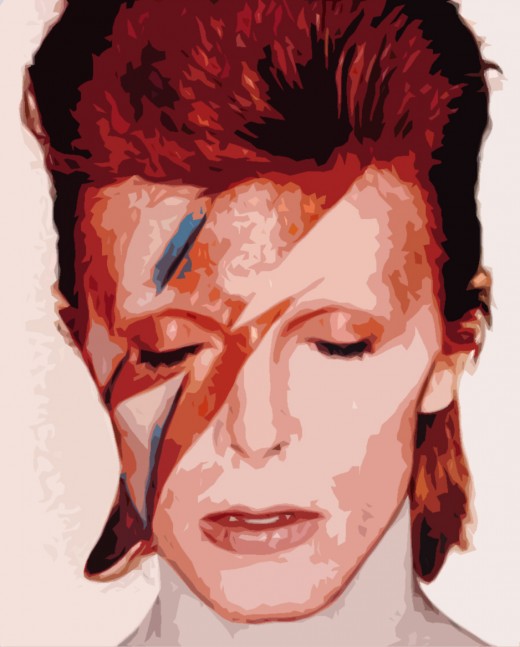 Bowi in the seventies as Ziggy Stardust