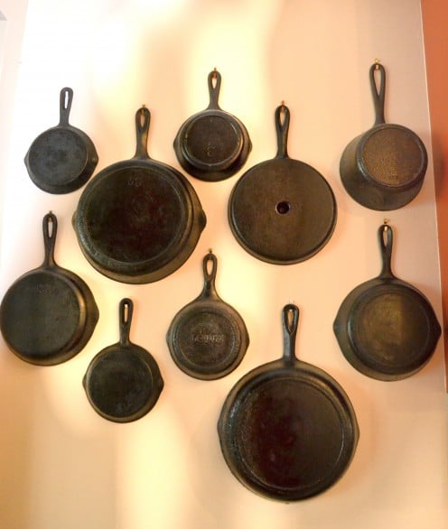 My kitchen wall is decorated with Mama's cast iron skillets.