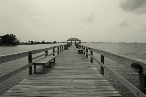 Fishing pier.  This is a favorite place to fish for a lot of people in my area of Florida.  The view of the pier caught me, and I had to take this.  photo by AMB