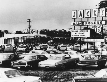 This is a scene from Jack's (resturant) Grand Opening in Jasper, Alabama in 1967.