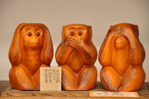 Your senses filters behave like those monkeys - don't see, hear or speak what they were told is "evil".