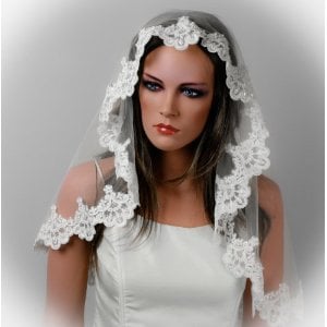 Mantilla, shoulder length bridal veil