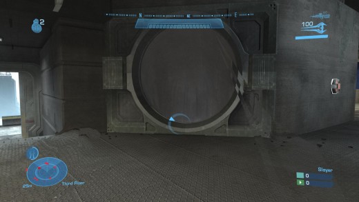 Photo taken when first activating active camo. Note the shape of the red dots on my radar.