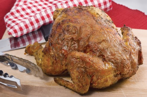 Cooked whole chickens come in a variety of flavors in the grocery stores. Don't be afraid to try all of the flavors in your soup.