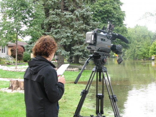 The news media was on the scene.