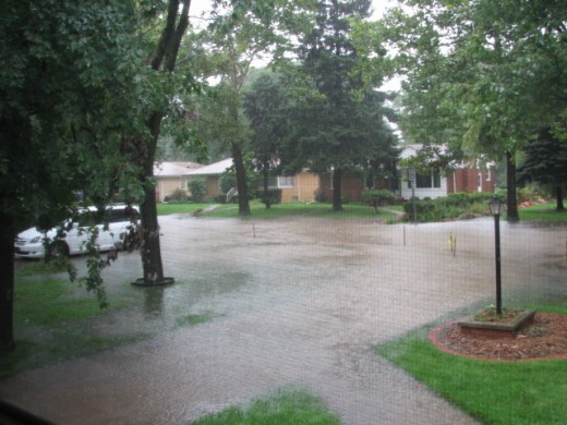 The driveway is flooding and we have no idea how much time we have before we are forced to flee.