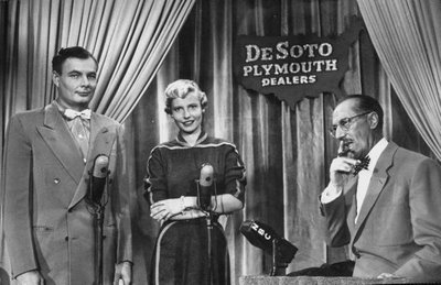A still from the show You Bet Your Life hosted by Groucho Marx