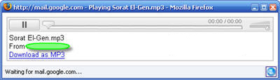 When you click play the below player will pop up and play your file.