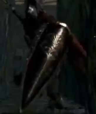 Dark Souls Skeletal Knight in Undead Parish Area
