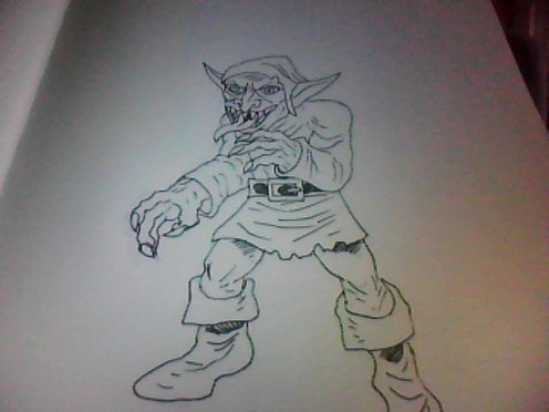 Goblin drawing tutorial,  art copyright Wayne Tully 2011.