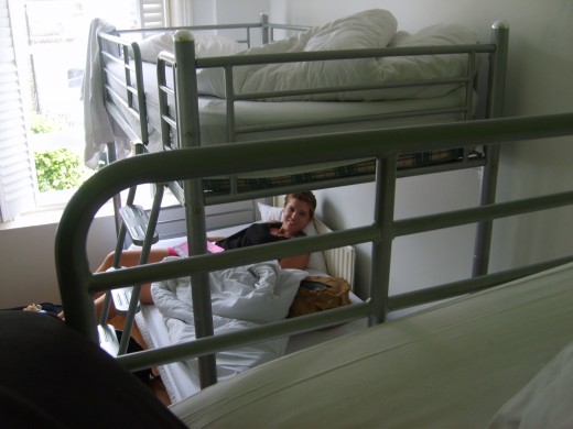 I got top bunk. My sister wanted the bottom.