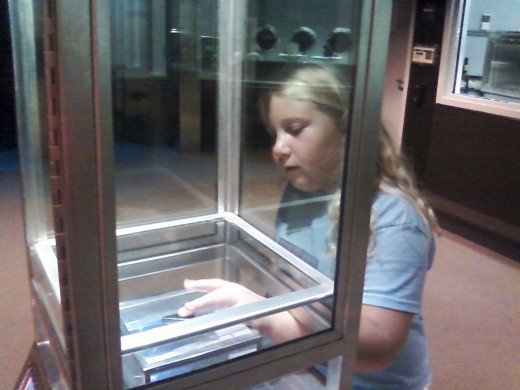 Touching a moon rock