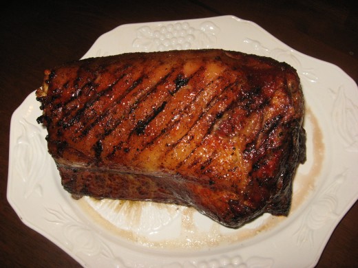 Thanksgiving dinner ideas: glazed smoked pork loin roast.