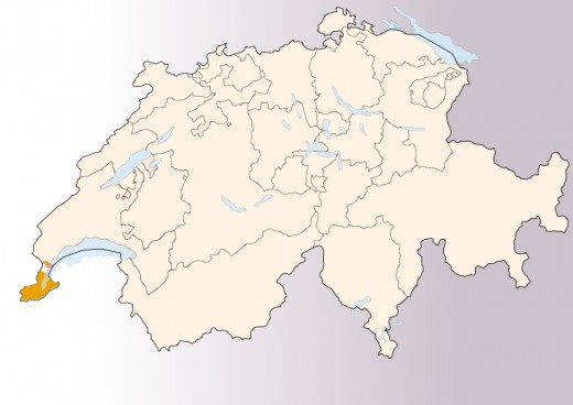 Map location of Geneva, Switzerland 