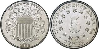 This is the second type "no rays" produced for Shield Nickels from 1868-1883.