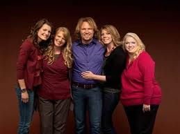 An example of a Polygamist family: The Browns - from left to right Robyn, Christine, Kody, Meri and Janelle. All four women are the wives of Kody Brown.
