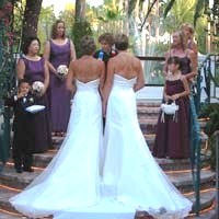 Two women getting married.